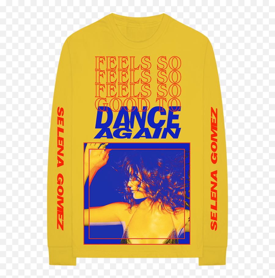 Selena Gomez Wearing Her Rare Long Sleeve T - Shirt On Tiktok Selena Gomez Dance Again Merch Emoji,Saying: Wear Emotions On Sleeve