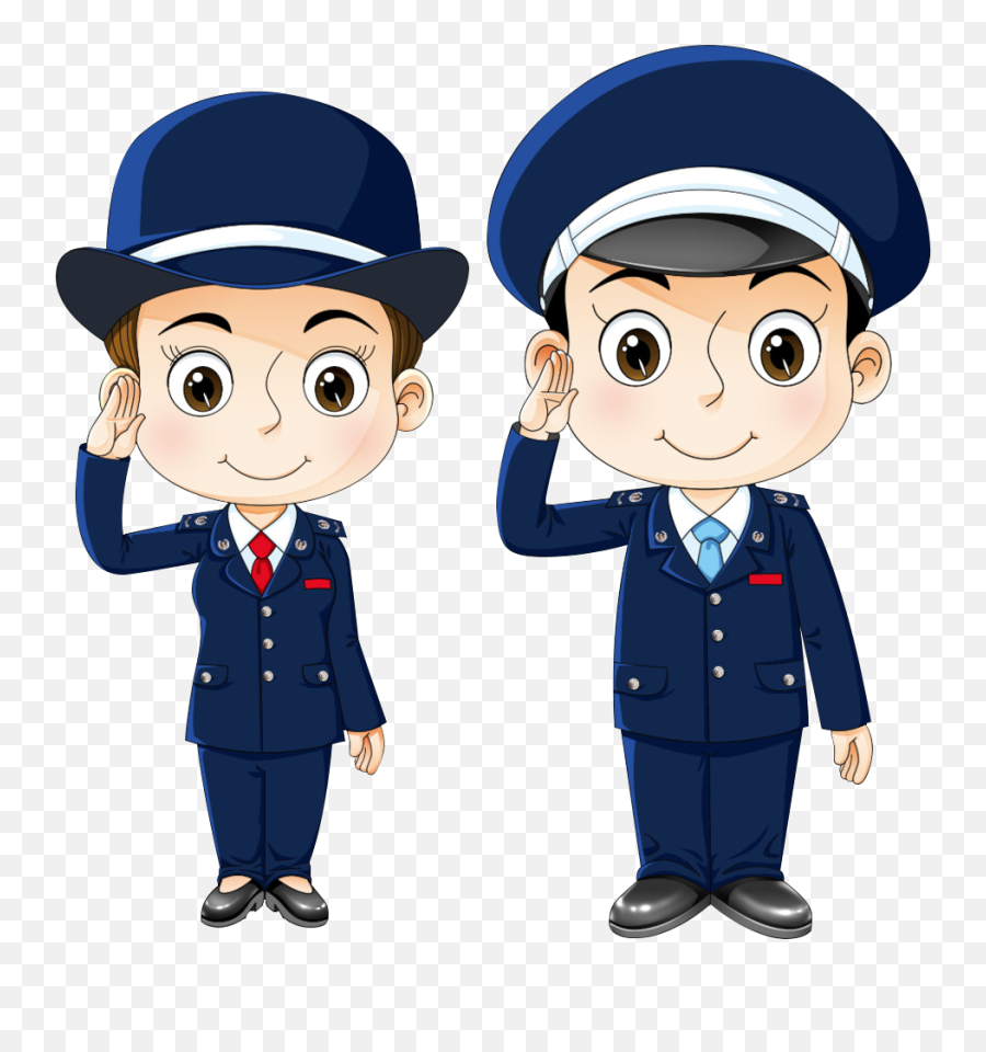 Download Public Security Police Officer Cartoon Free - Policeman And Policewoman Clipart Emoji,Crying Salute Emoticon