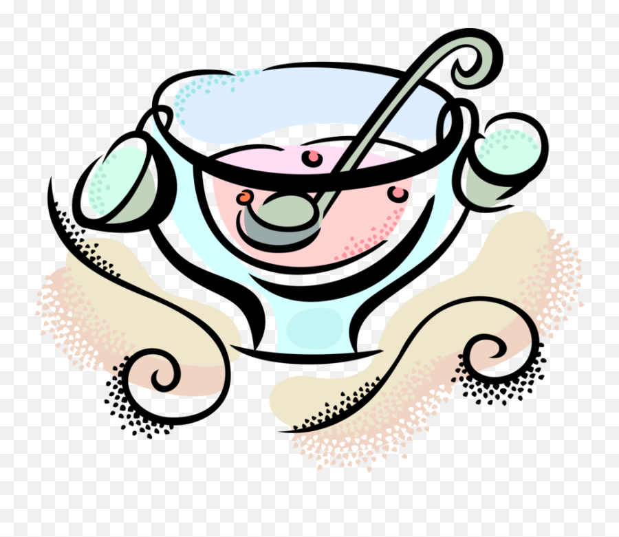 Vector Illustration Of Punch Bowl With Ladle Serving - Punch Dot Emoji,One Punch Man Emoji
