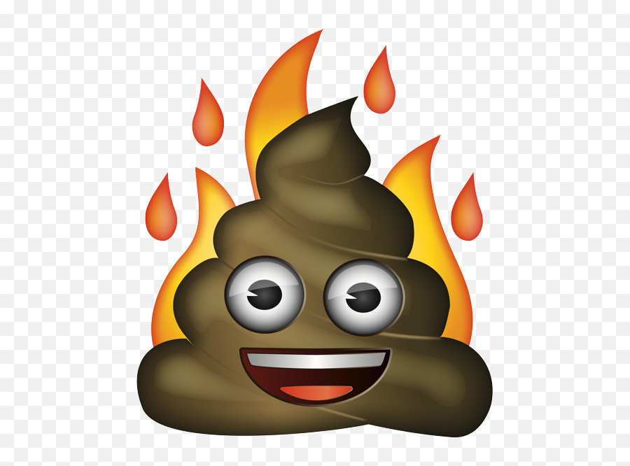 Emoji - Poop Emoji On Fire,Burning Emoji