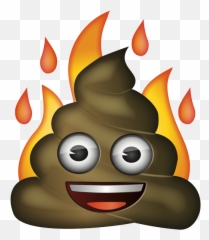 Emoji - Poop Emoji On Fire,Burning Emoji