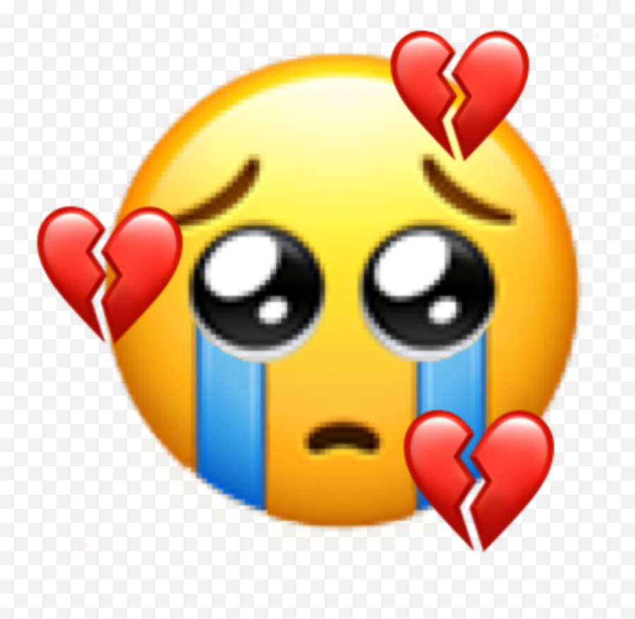 Heartbroken Emoji Aesthetic Sticker By - Happy,Heartbroken Emoticon