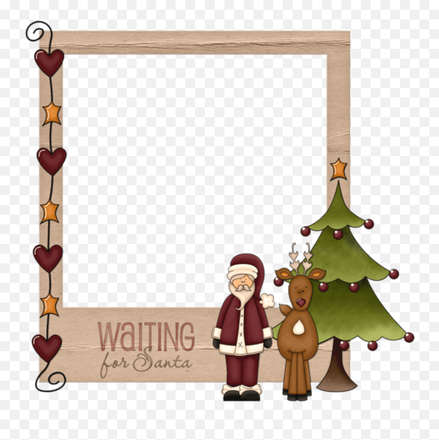 Clip Art Santa Frames Transparent Png - Santa Christmas Frame Png Emoji,Emoji Santa And Christmas Tree