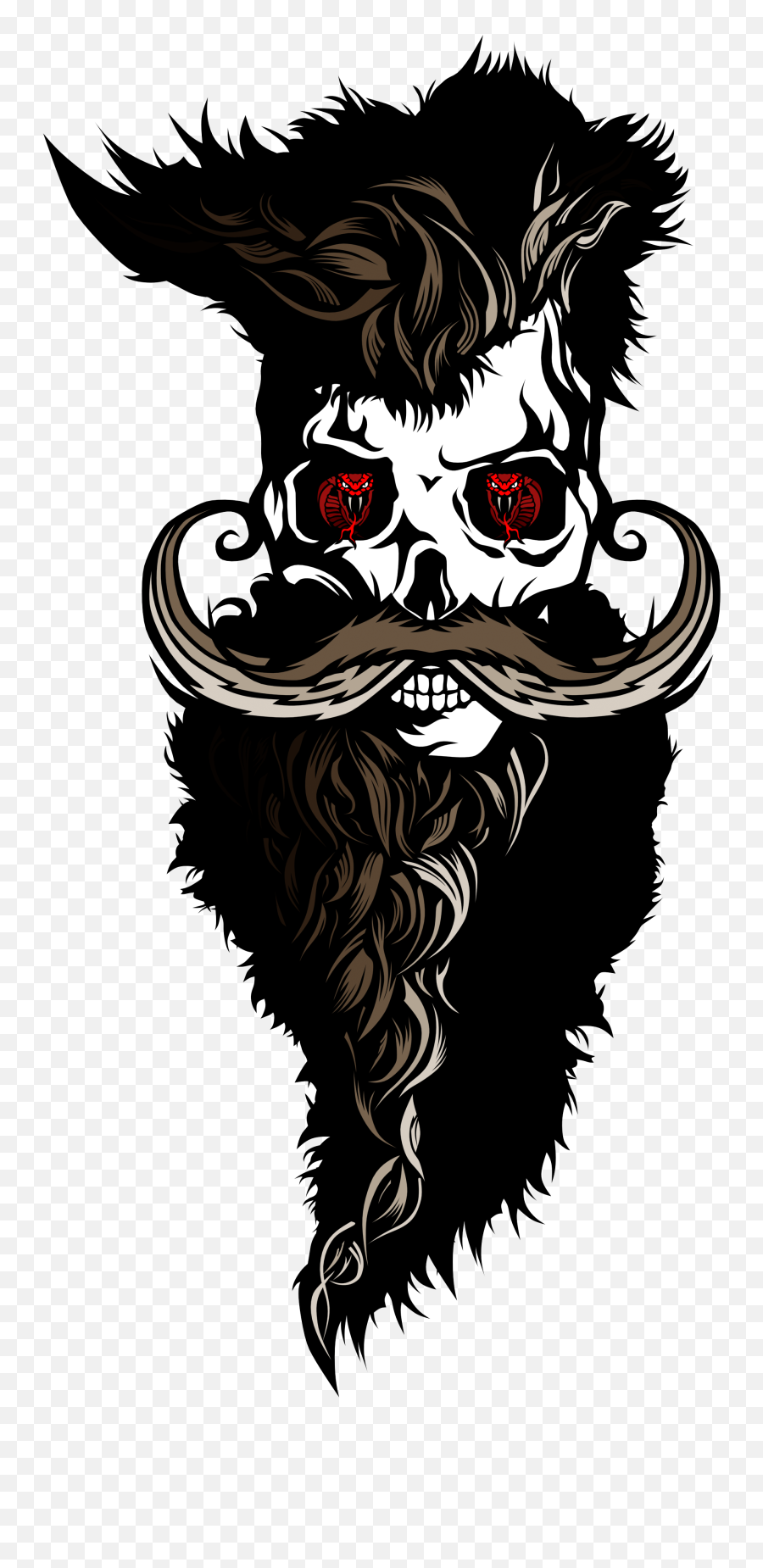 Moustache Clipart Biker Moustache Biker Transparent Free - Tete De Mort Barbu Png Emoji,Biker Emoji