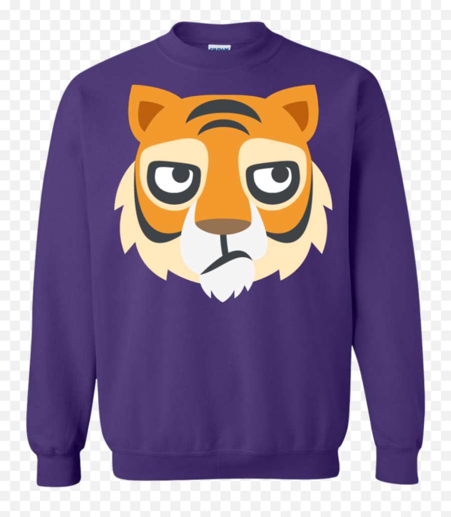 Bored Tiger Face Emoji Sweatshirt,Emoji Long Sleeve Shirt