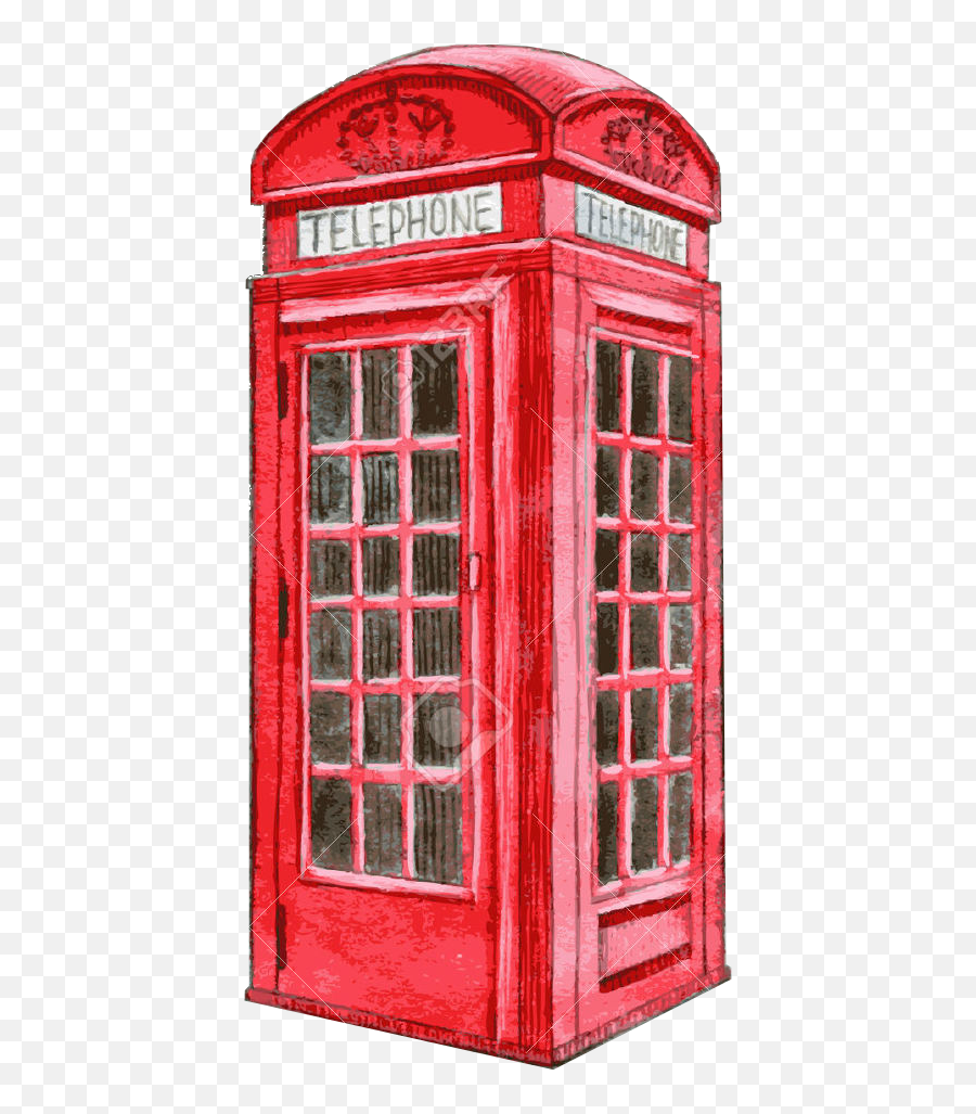 London Clipart Red Telephone Box London Red Telephone Box - London Phone Box Drawing Emoji,Phone Booth Emoji