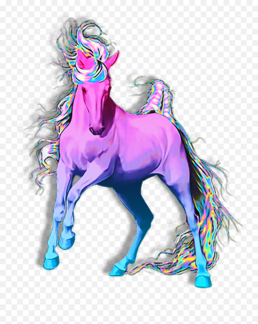Unicorn Horse Rainbow Sticker By Dinaaaaaah - Fictional Character Emoji,Unicorn Emoji Coloring Pages