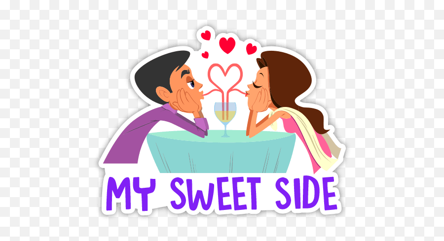 Couple Mushy Stickers - Conversation Emoji,Laying On Side Emoji