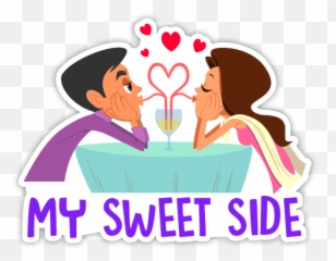 Couple Mushy Stickers - Conversation Emoji,Laying On Side Emoji