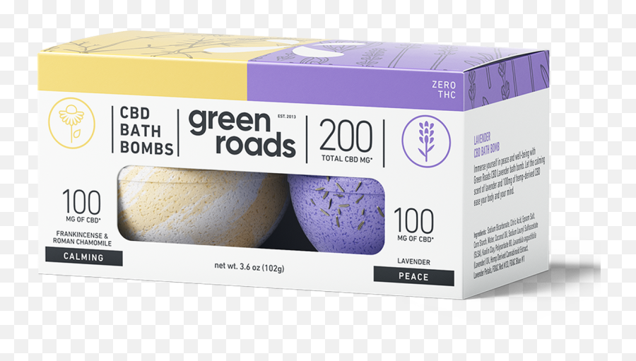 Cbd Bath Bomb Duo - Calming U0026 Peace 200mg Green Roads Bath Bombs Emoji,Chamoile Emotions