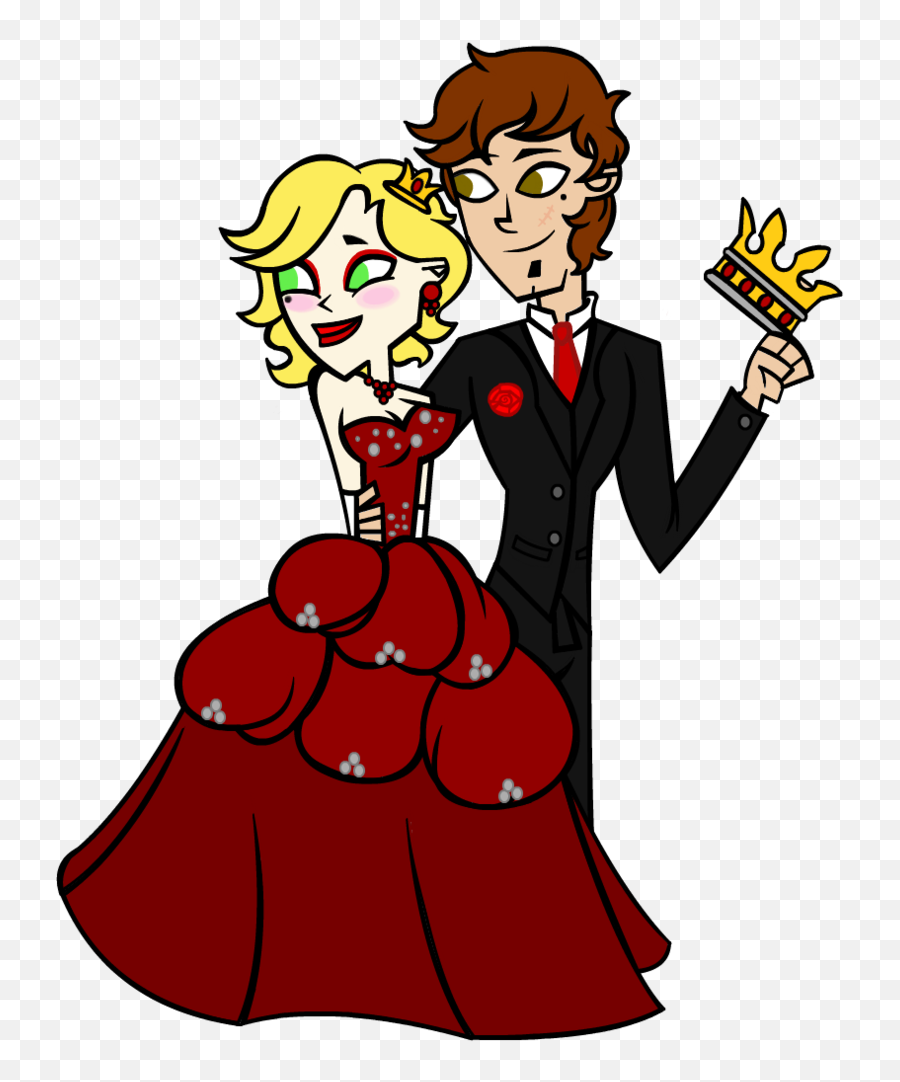 Download Free Png Prom King And Queen Of Hearts - Dlpngcom Transparent Prom Cartoon Emoji,Queen + Hearts Emoji