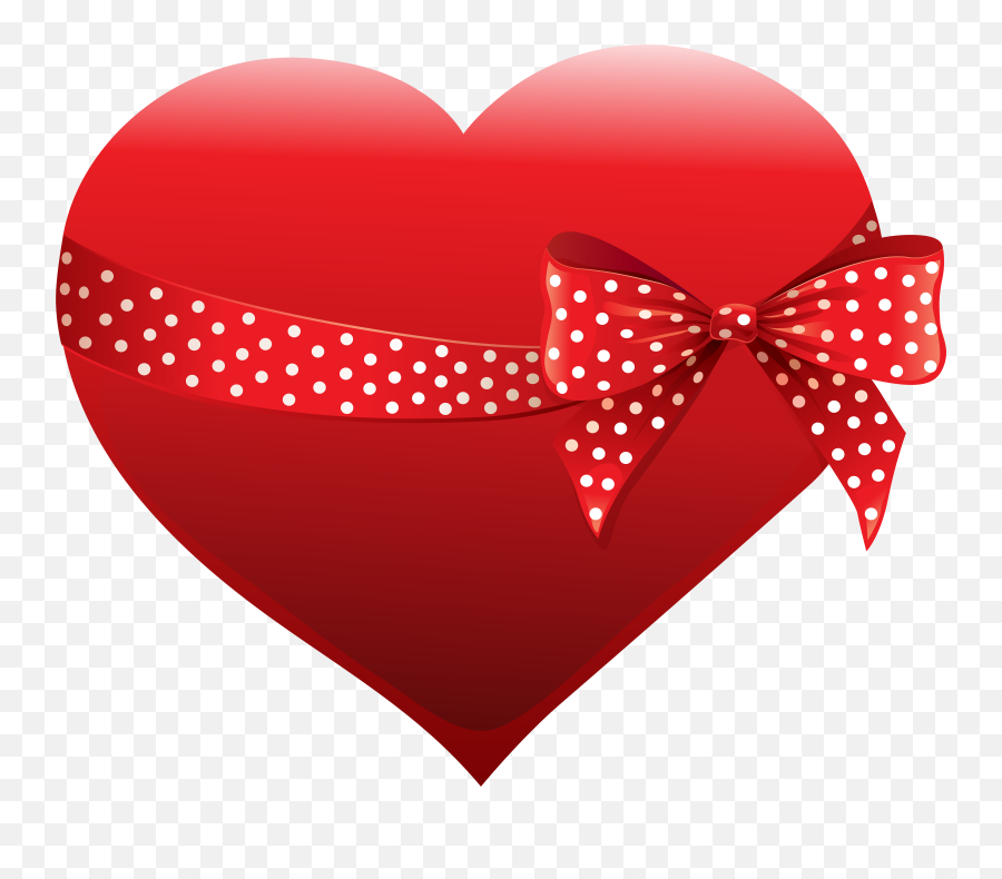 Heart With Bow Transparent Clip Art Image - Obrazki Walentynkowe Za Darmo Emoji,Bow Emoji Background