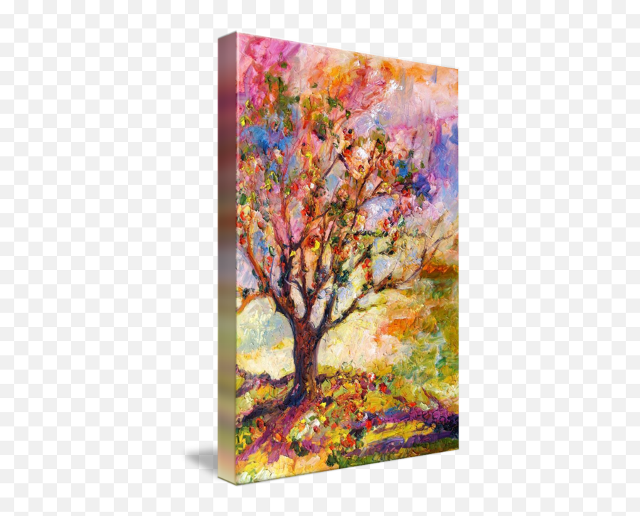 Grandmother Apple Tree Oil - Apple Trees Painting Emoji,Spring Emotion Leonid Afremov