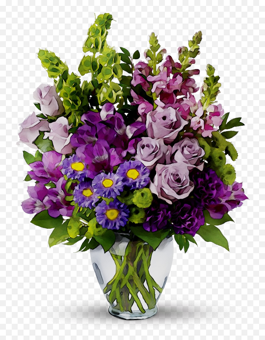Download Cut Gift Bouquet Vase Flower - Flowers Clipart Boquet Purple Emoji,Bouquet Of Flowers Emoticon