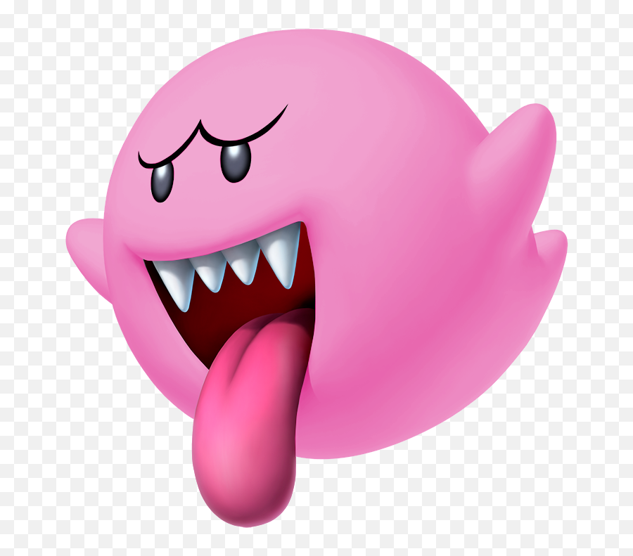 Red Boo - Ghost From Super Mario Emoji,Mario Ghost Emoticon Transparent