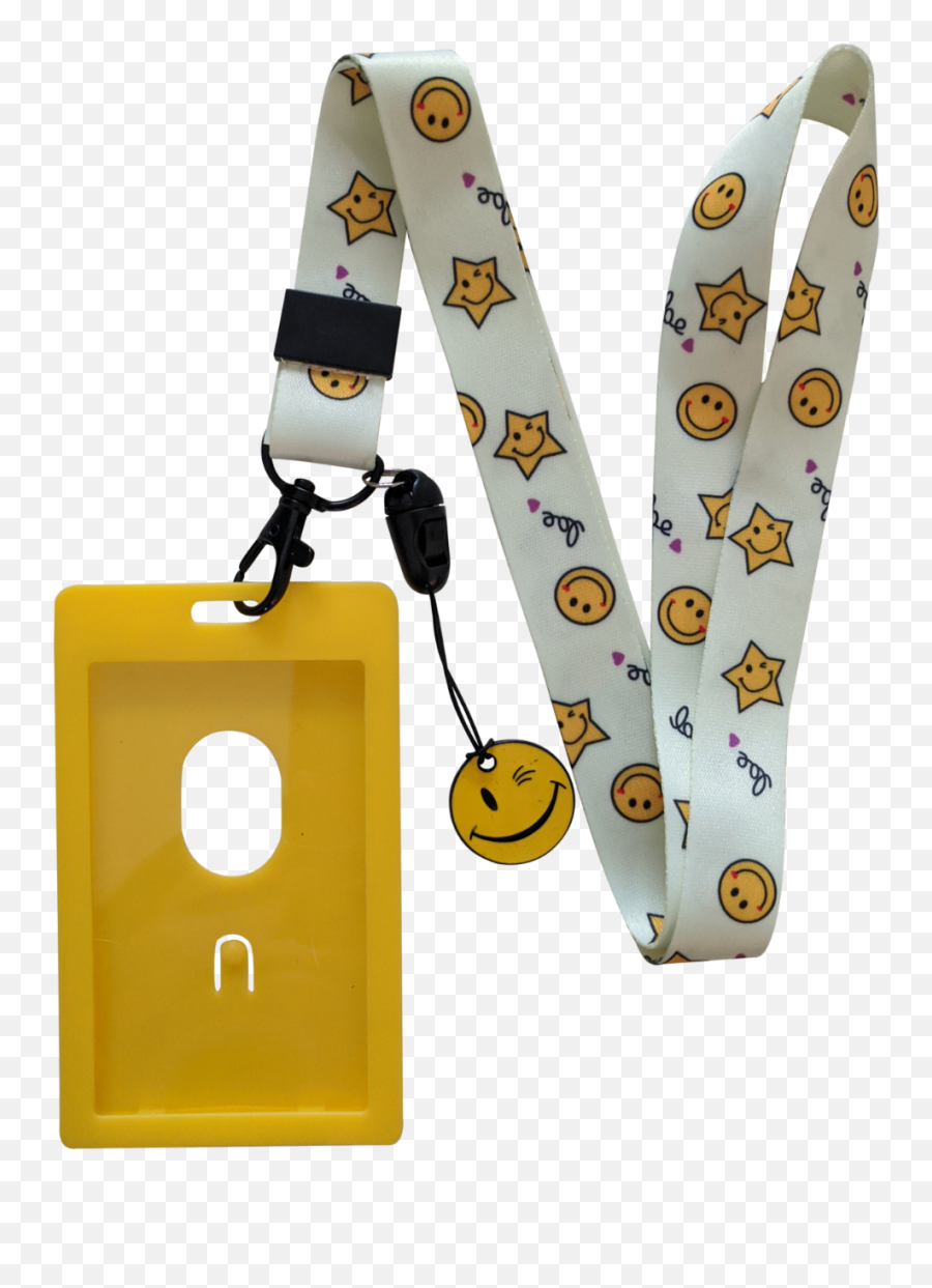 Yellow Emoji Smiley Faces Lanyard Id Badge Card Holder W - Horizontal,Emoji Headbands