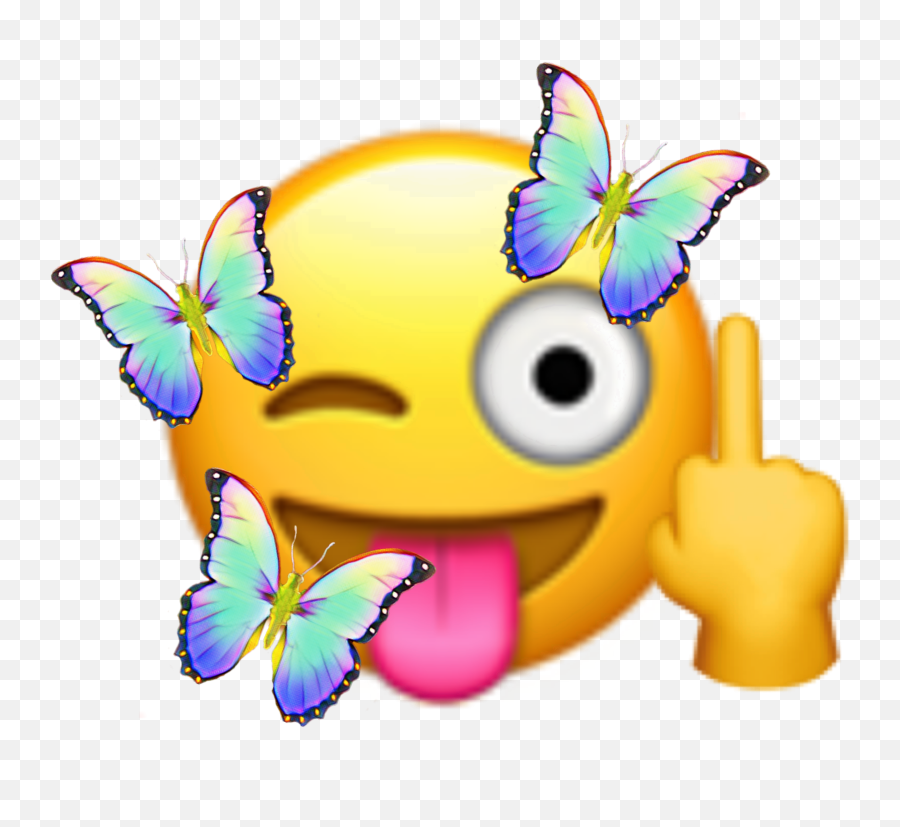 Butterfly Editedbyme Emoji Sticker - Happy,Emoji Aj