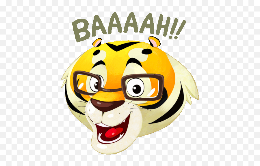Amused Tiger Says Baaaah In Bengali Sticker - The Bengal Emoji,2 Tigers Emoji