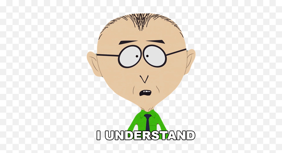 I Understand Mr Mackey Sticker - I Understand Mr Mackey Emoji,Sad Emoji Wearing Glasses