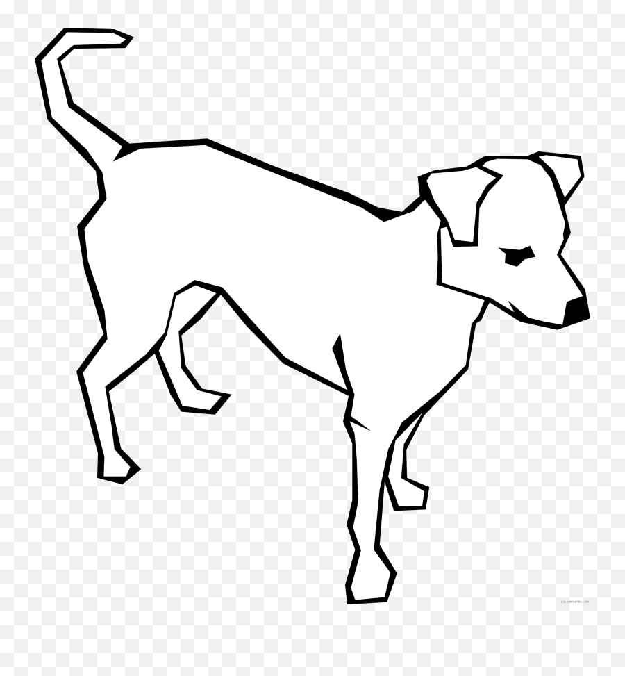 Dog Outline Coloring Pages Dog Simple Drawing Clip Art - Line Drawing Of A Dog Emoji,Dalmatian Emoji