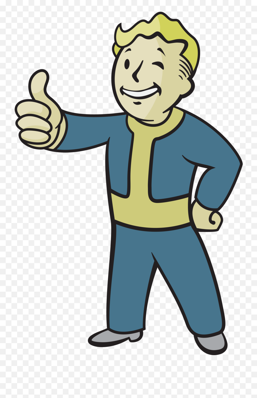 Video Game Character - Transparent Vault Boy Png Emoji,Vault Boy Emotions