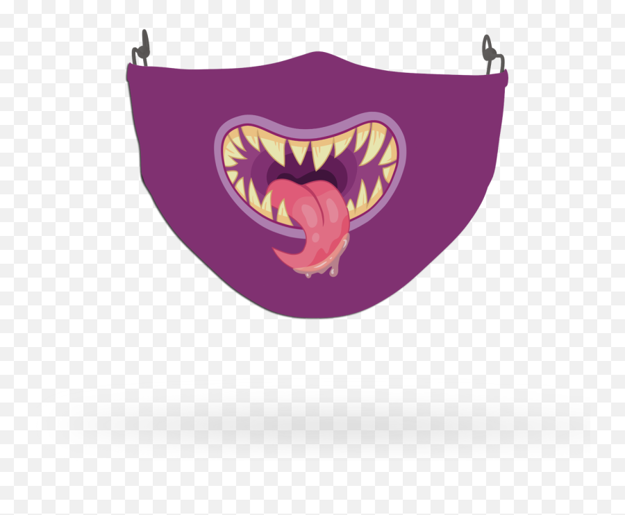 Purple Scary Monster Face Covering - Fictional Character Emoji,Monster Face Emoji