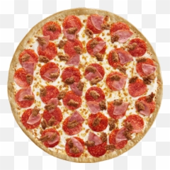 Download Hd Mega Meat Pizza - Pizza Transparent Png Image Bacon And Pepperoni Pizza Png Emoji,Mega Emoji Download