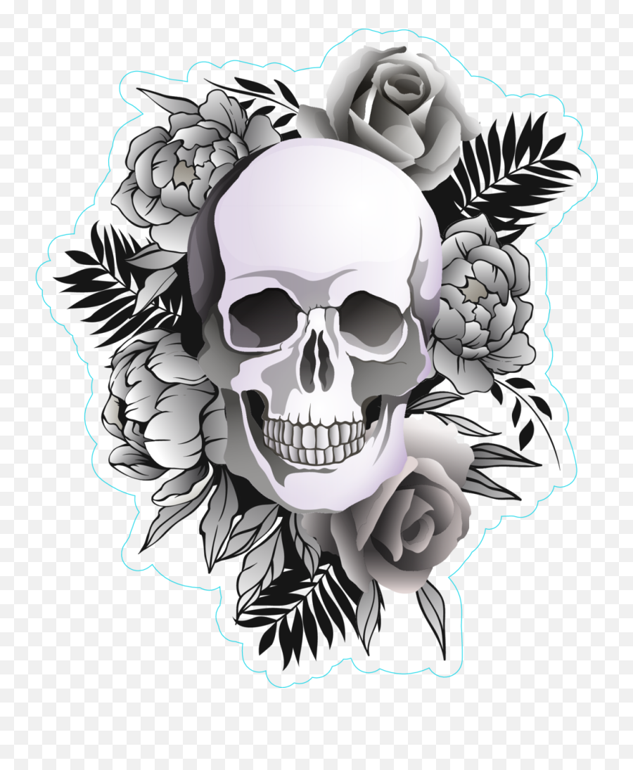 Free Black And White Skull Pictures - Wicked Crazy Skull Drawings Emoji,Flower Vs Footprints Skull Emoji