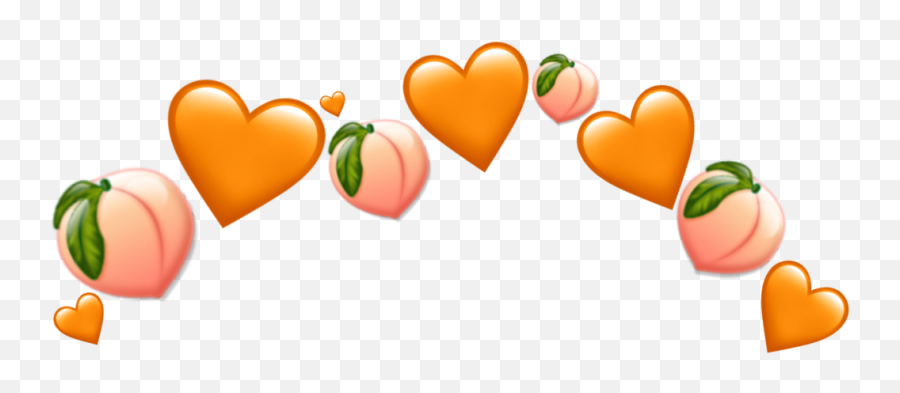 Peach Heartcrown Sticker By Aaliyah Hernandez - Peach Aesthetic Stickers Picsart Emoji,Peach Emoji Backgrounds