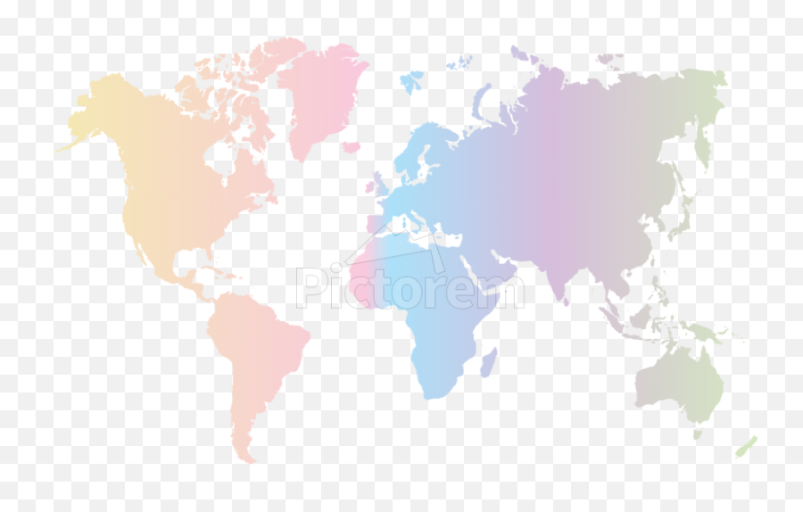 Multicolor Pastel World Map - Weltkarte Hintergrund Emoji,Pastel Emotion Definition