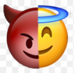 Diablo - Cute Angel And Devil Emoji,Angel Emoji