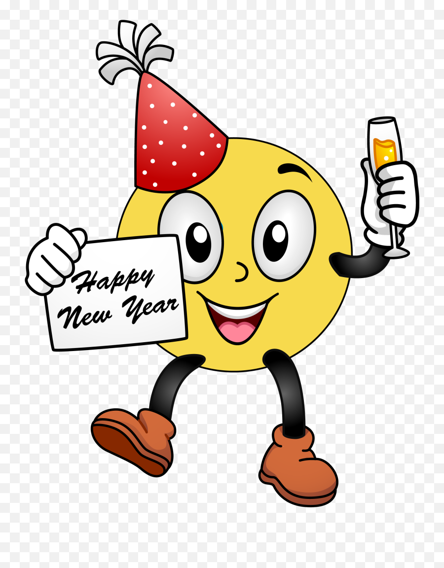 Download Happy New Year Smiley Face - Happy New Year Emojis,New Year Emoji