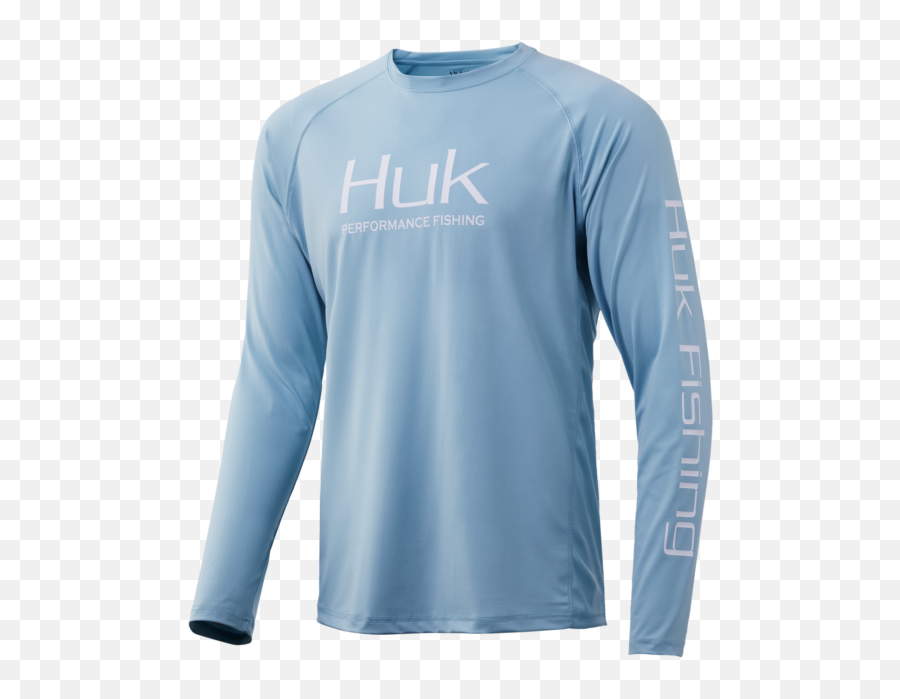 Carolina Blue Huk Pursuit Vented Ls - Long Sleeve Emoji,Chaps Emoji