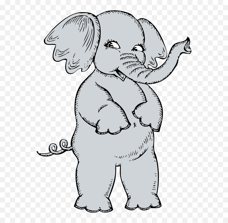 Cartoon Shy Elephant Free Image Download - Draw An Elephant Standing Up Emoji,Pbs Elephant Emotions