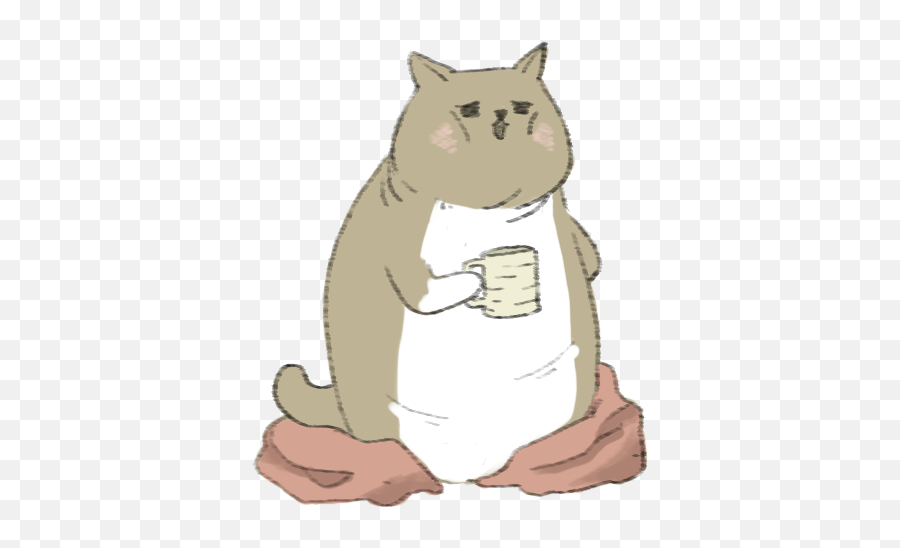Lazy Fat Cat By Sungju Lee Emoji,Fat Cat Emojis