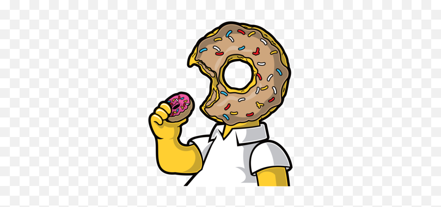 Homer Simpson Doughnut Eating Doughnut T - Shirt Emoji,Emoji Spoon Eating