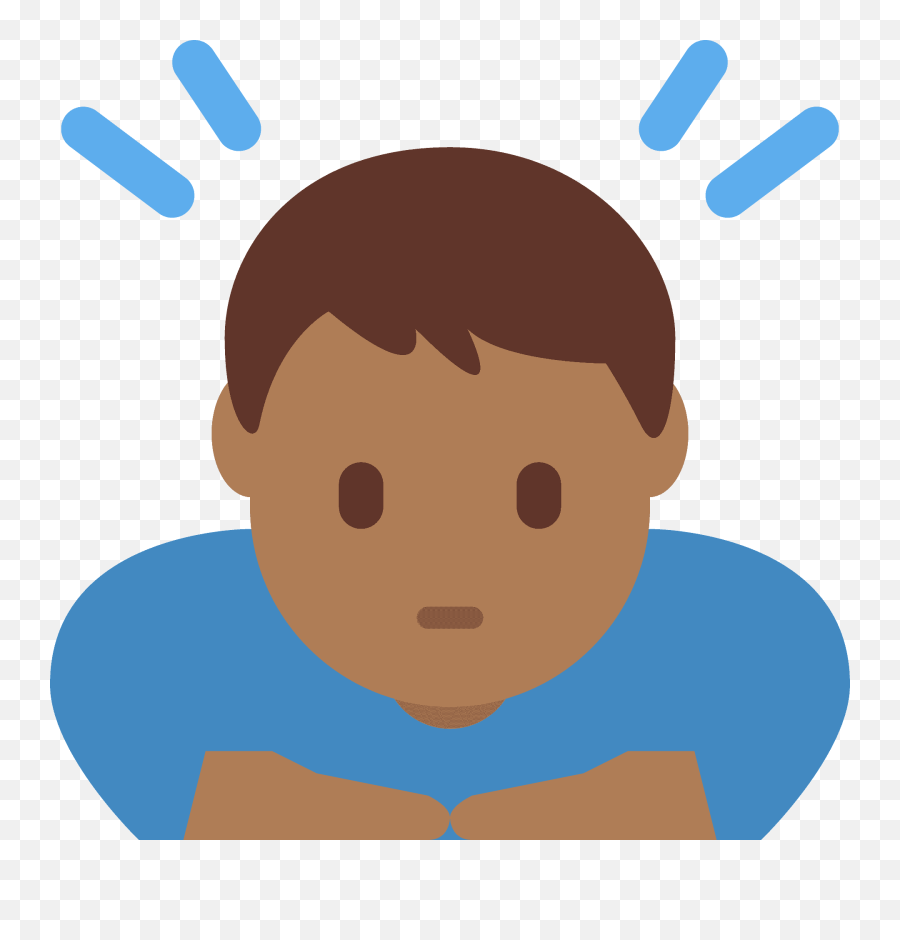 Person Bowing Emoji With Medium - Dark Skin Tone Meaning Meaning,Emoji Poster