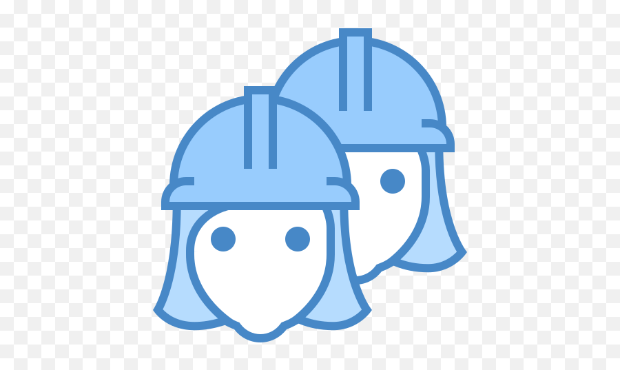 Construction Workers Icon In Blue Ui Style Emoji,Helmet Emoji Construction