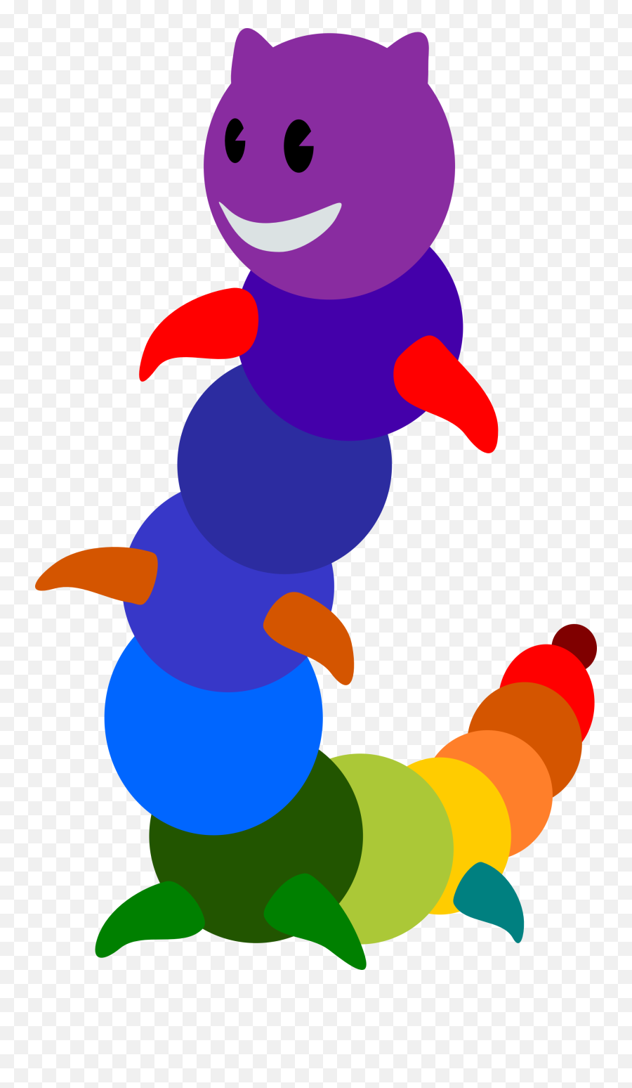 Rainbow Caterpillar Png Svg Clip Art For Web - Download Dibujo Gusano Animado De Colores Emoji,Caterpillar Emoji