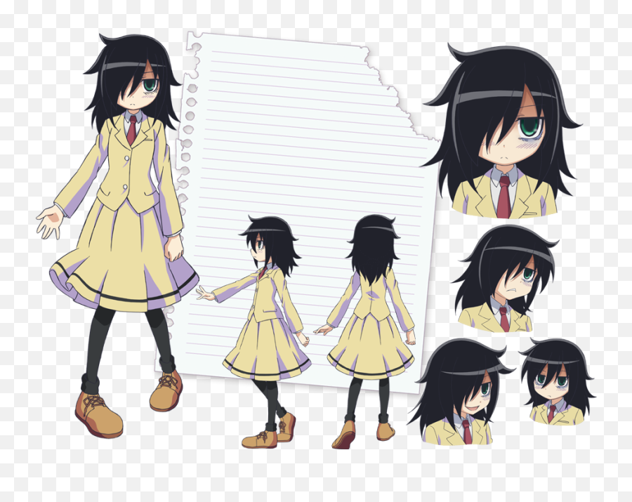 Chicas Anime De Pelo Negro - Watamote Tomoko Kuroki Emoji,Watamote Emoji Girl