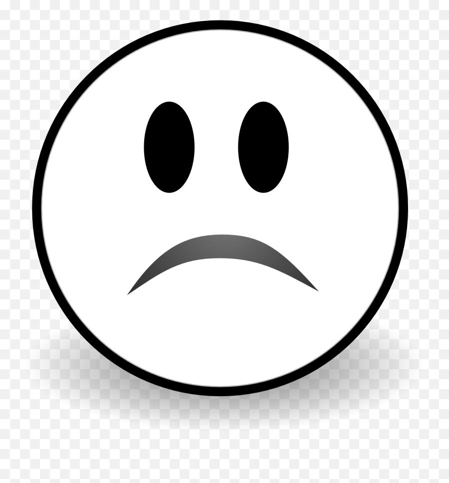 Coloring Page Of A Sad Face - Black And White Clip Art Sad Emoji,Sad Face Emoji
