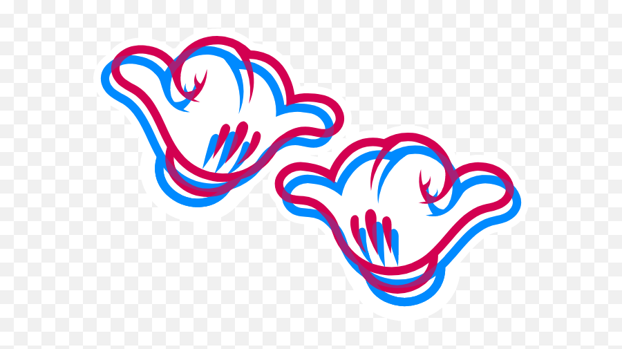 3d Hang Loose Cartoon Hands Sticker - Sticker Mania Decorative Emoji,Shaka Emoji
