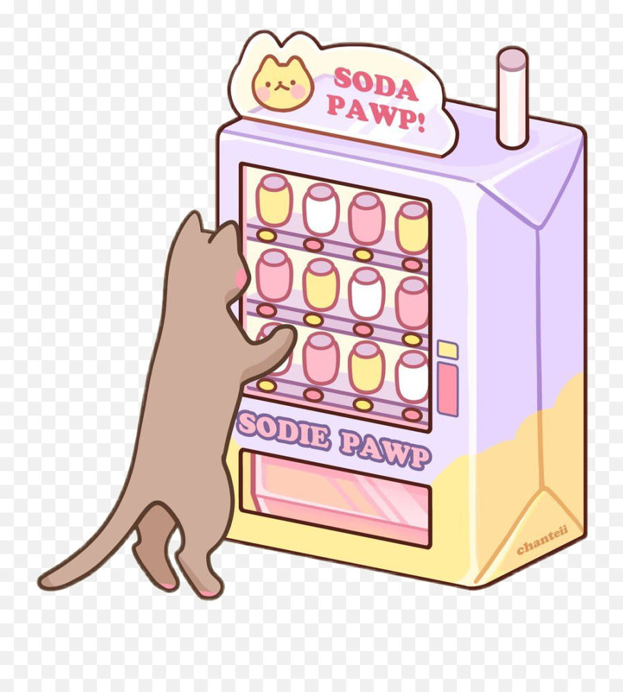 Anime Aesthetic Cat Sticker By Blep - Art Cute Vending Machine Emoji,Blep Emojis
