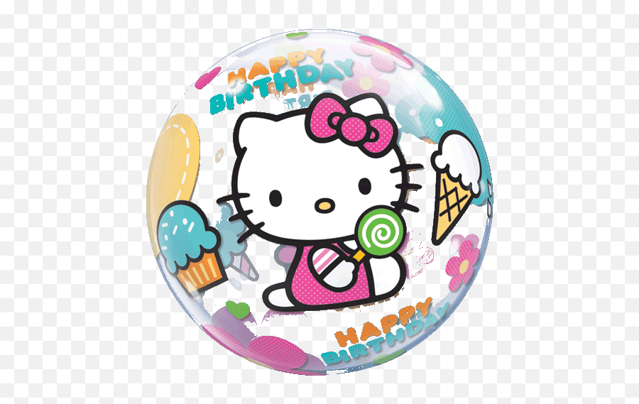 Character Birthday Balloons - Happy Birthday Hello Kithy Emoji,Hello Kitty Happy Birthday Emoticon