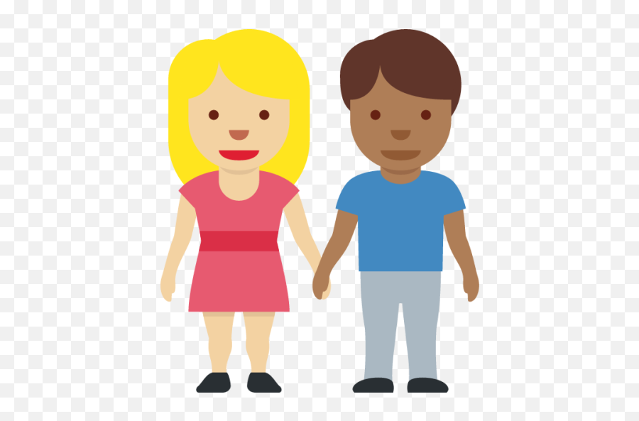 Medium - Girl And Man Holding Hands Emoji,Dark And Light Skin Emojis