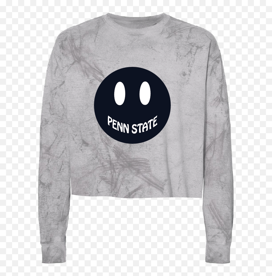 Custom College Splatter Smiley Crew - Long Sleeve Emoji,Sweater Black Emoticon