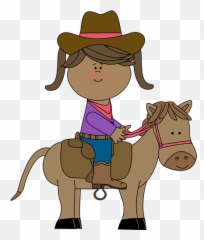 Cowgirl Riding A Horse Clip Art - Girl Horse Riding Clipart Emoji,Horse Emotions Printable Encyclopedia