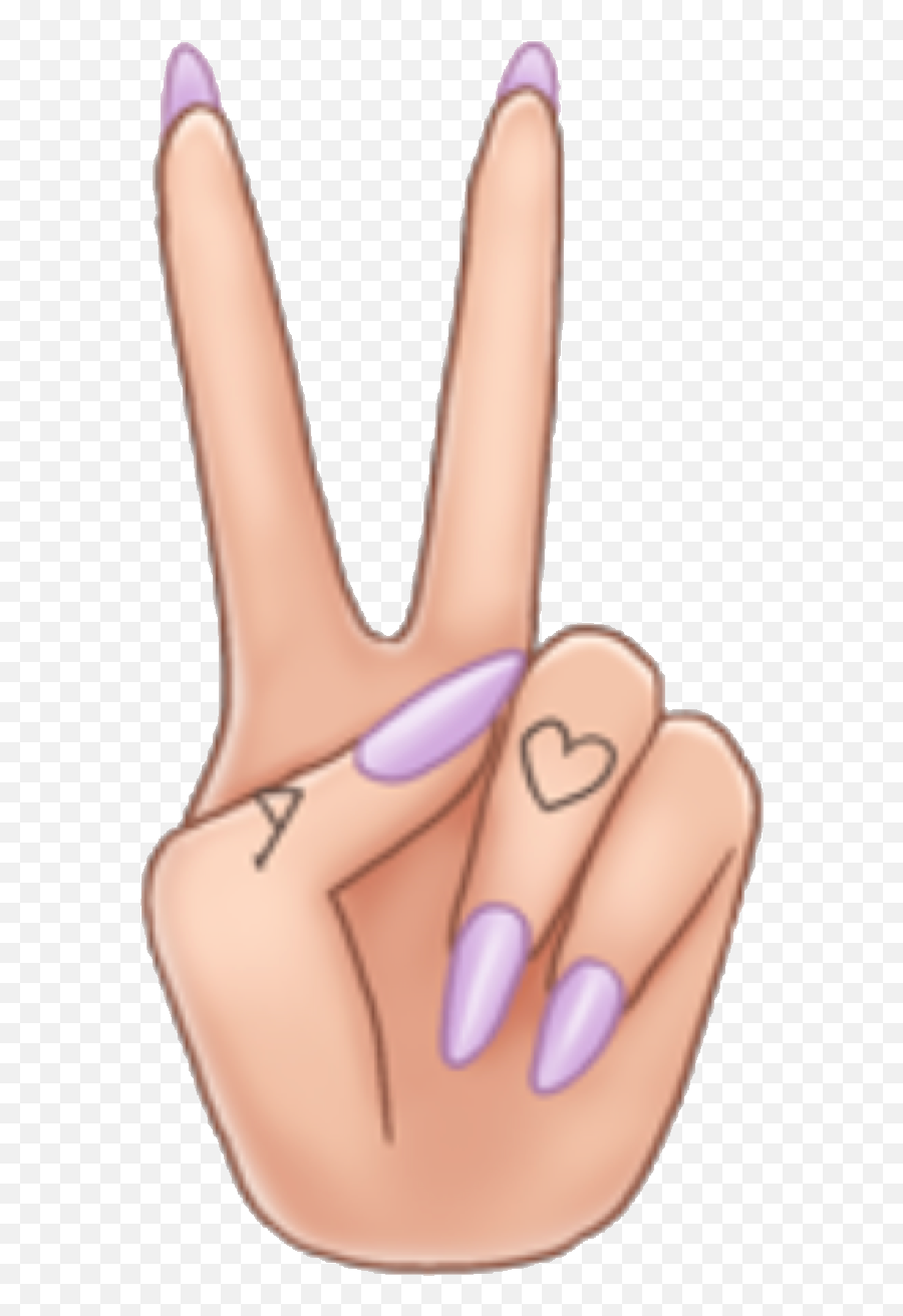 Arimoji Peace Peacesign Nails Sticker By Ariana Locks - Peace Hand Sign Nails Emoji,Peace Fingers Emoji