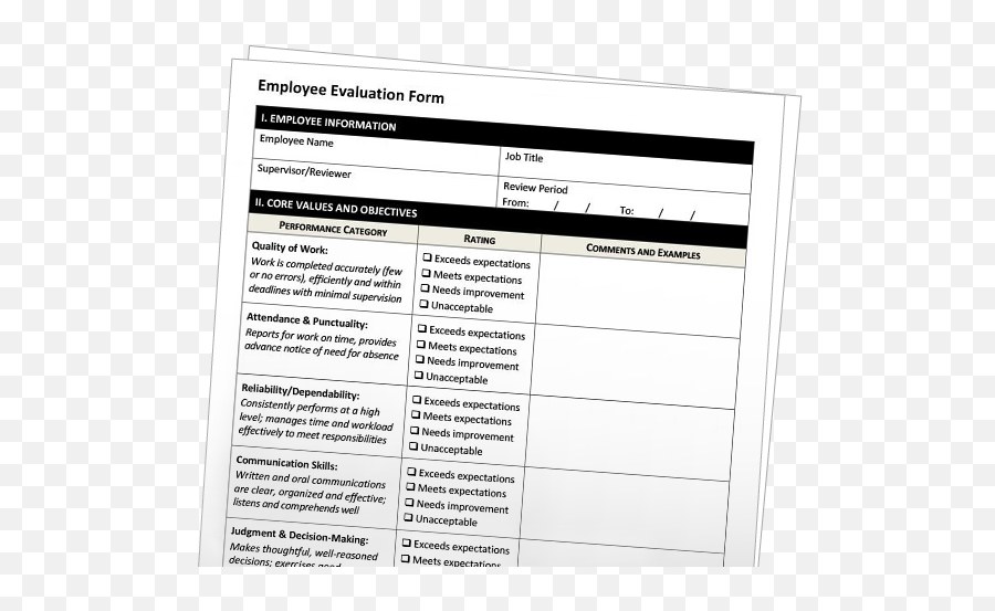 Employee Evaluation Form U2013 Artofit Emoji,Emoji Names List White Marble Sheet