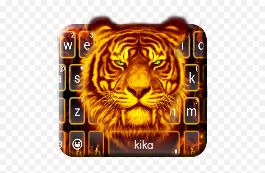 Flaming Tiger Keyboard Theme - Apps En Google Play Siberian Tiger Emoji,Tiger Emoticon